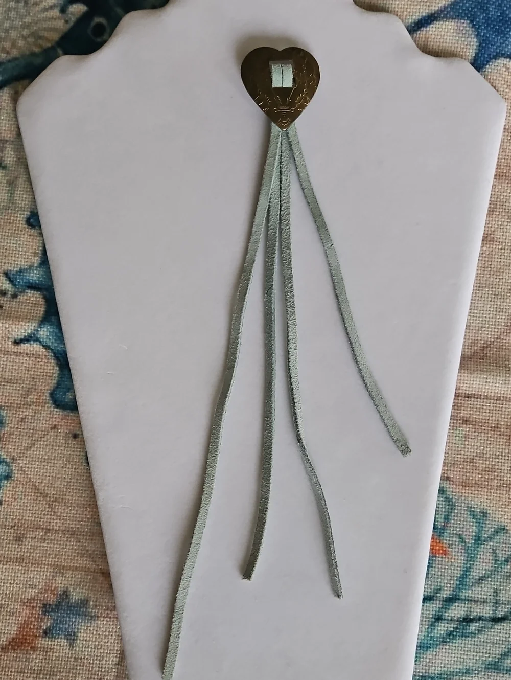 Vintage Brass Heart Tassel Pendant